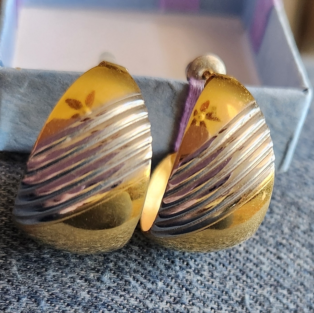 Gold and Silver Hoop Earrings